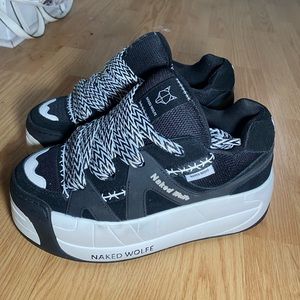 Brand new naked wolfe black platform sneakers